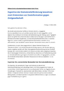 Offener Brief an Bundesfamilienministerin Karin Prien: