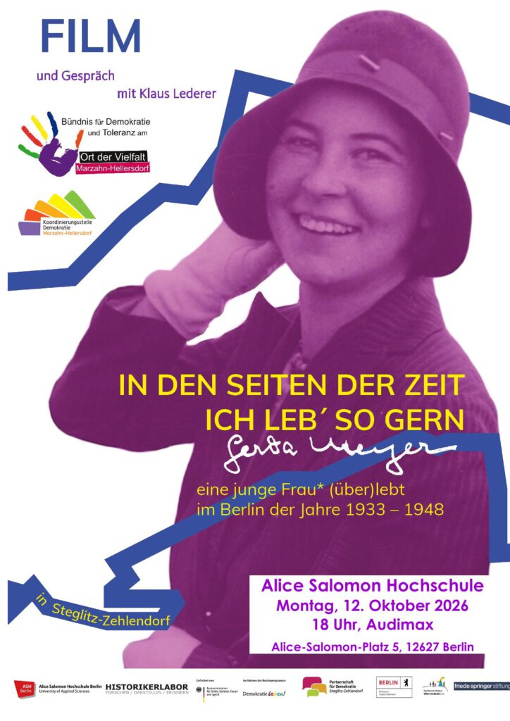 „In den Seiten der Zeit – Ich leb’ so gern“: Film und Gespräch mit Klaus Lederer – 12. Oktber Alice Salomon Hochschule